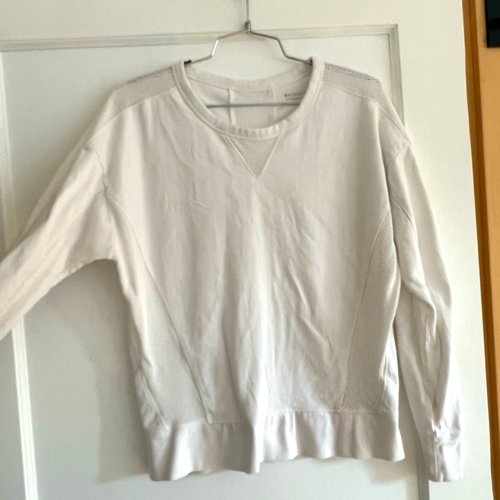 ATHLETA: white mesh long sleeve